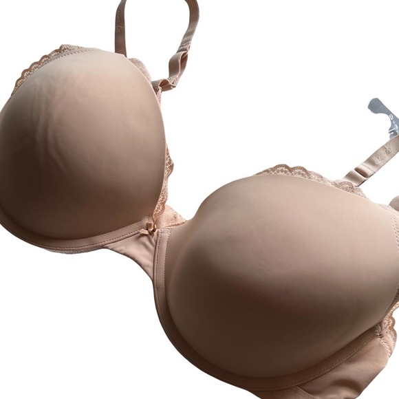 Aerie Brooke Plunge Bra in Natural Nude Lace Trim Size 36DD - Picture 2 of 7